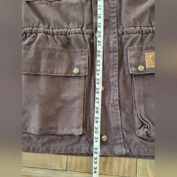 Vintage 90s Carhartt Mocha Brown Blanket-Lined Washed Duck Parka | Men’s M - Picture 14 of 16